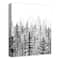 Black White Watercolor Trees 16x20 Canvas Wall Art